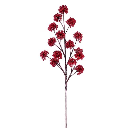 Vickerman 24" Red Artificial Pom Pom Berry Sprays, 3ct.